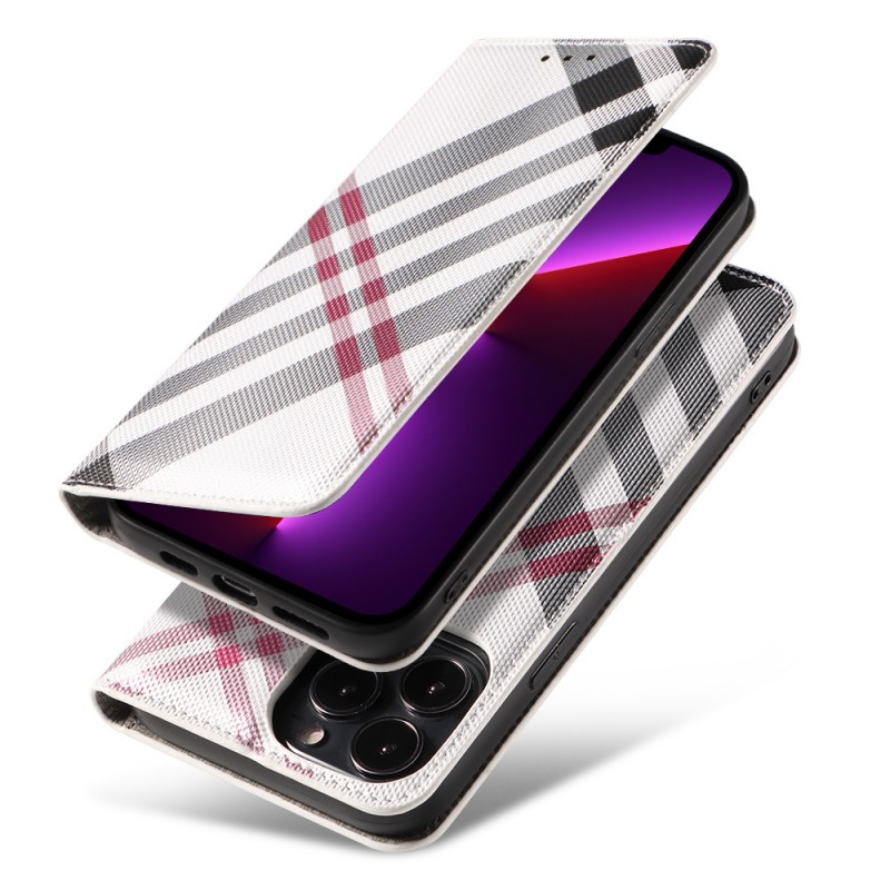 Plaid Flip Cover Leather Phone Case